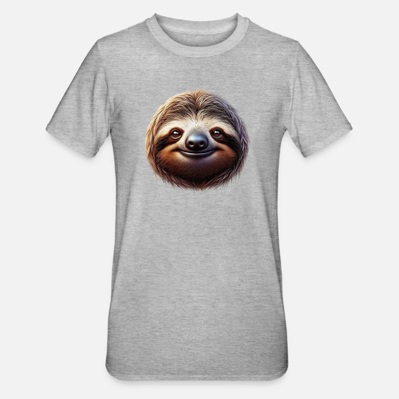 Faultier - Unisex Polycotton T-Shirt - Grau meliert