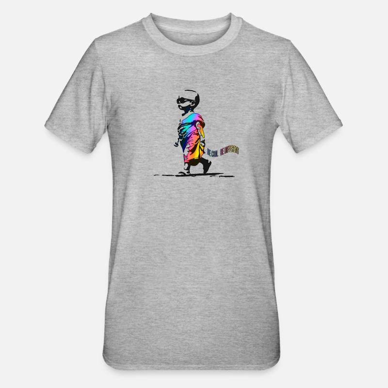 Be Cool Be Different - Unisex Polycotton T-Shirt - Grau meliert