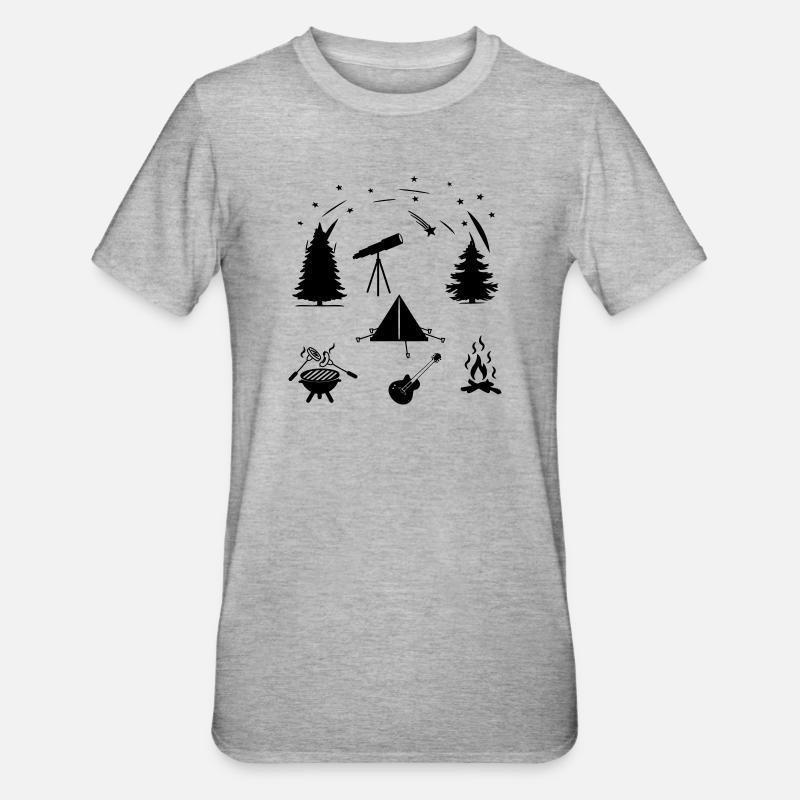 Camping-Leben - Unisex Polycotton T-Shirt - Grau meliert