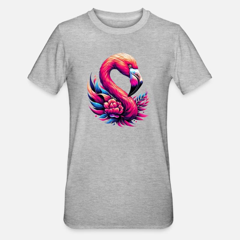Flamant - T-shirt polycoton Unisexe - gris chiné