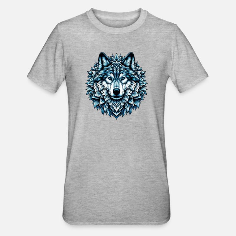 Wolf - Unisex Polycotton T-Shirt - heather grey
