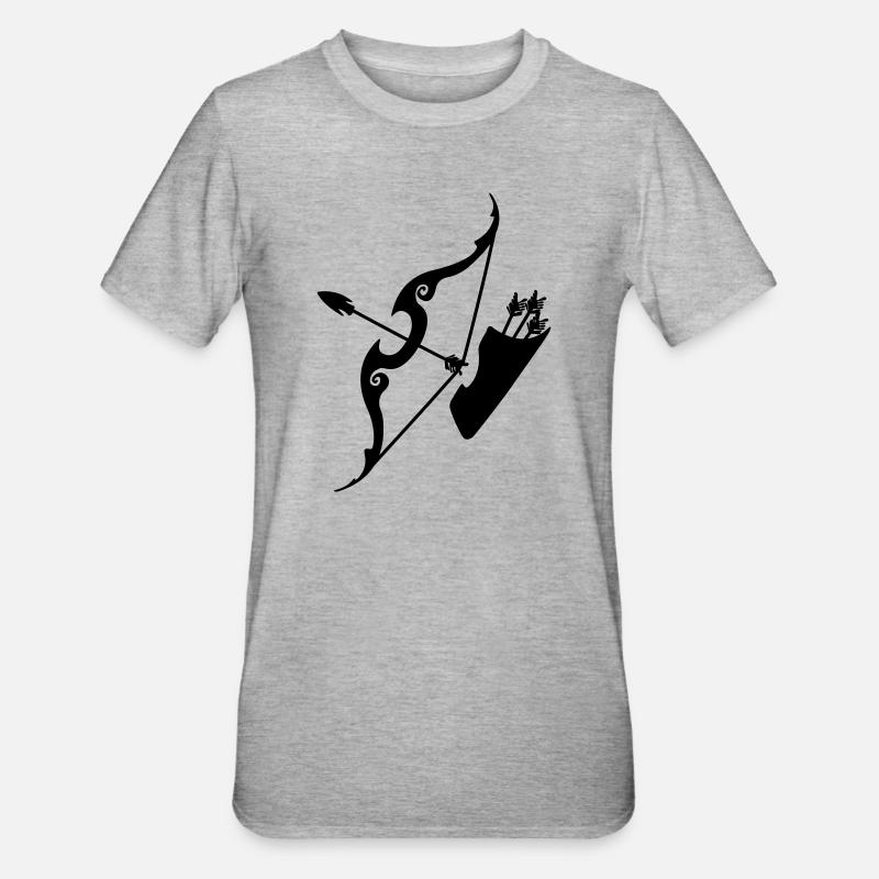 Arc Sagittaire avec flèches - T-shirt polycoton Unisexe - gris chiné