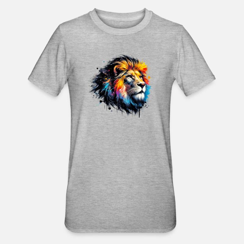 Lion - T-shirt polycoton Unisexe - gris chiné