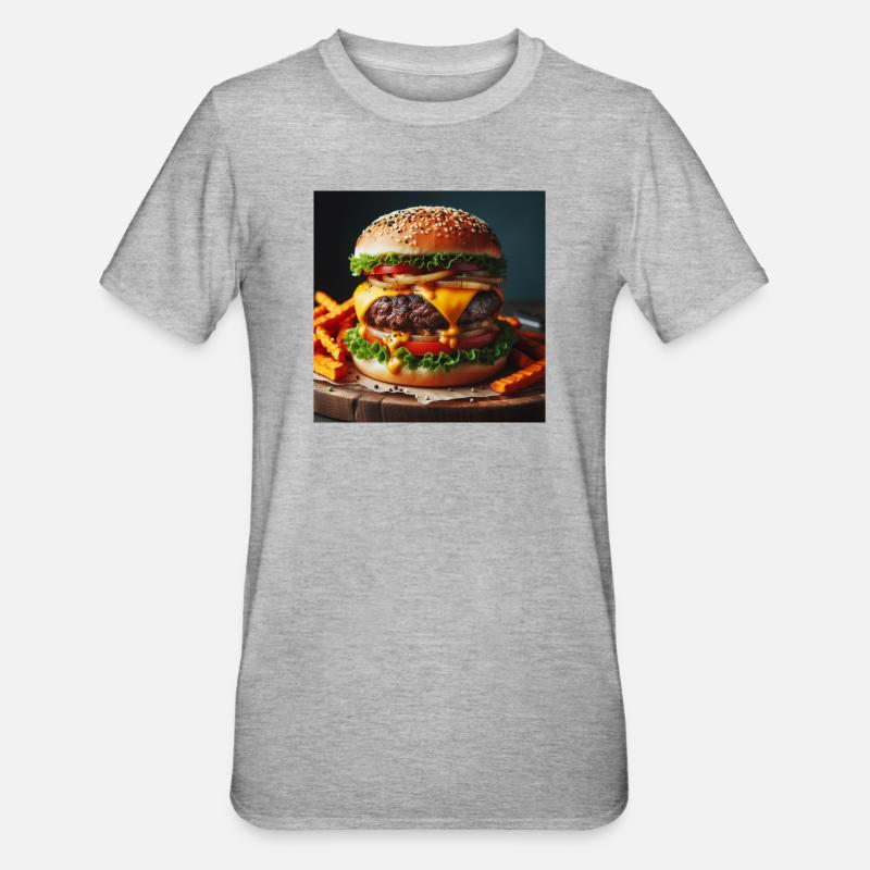 Burger complet - T-shirt polycoton Unisexe - gris chiné