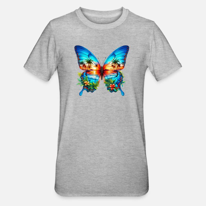 Papillon - T-shirt polycoton Unisexe - gris chiné