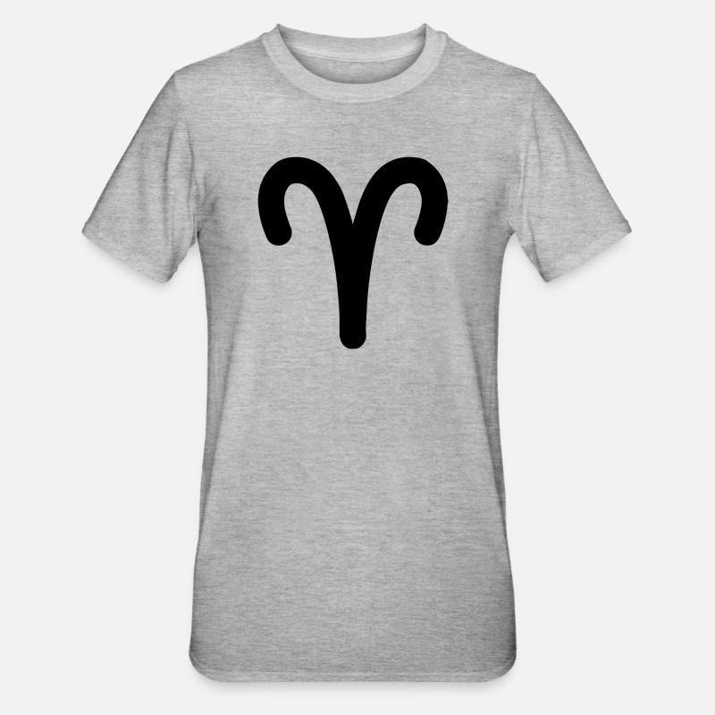 Widder Sternzeichen Widder - Unisex Polycotton T-Shirt - Grau meliert