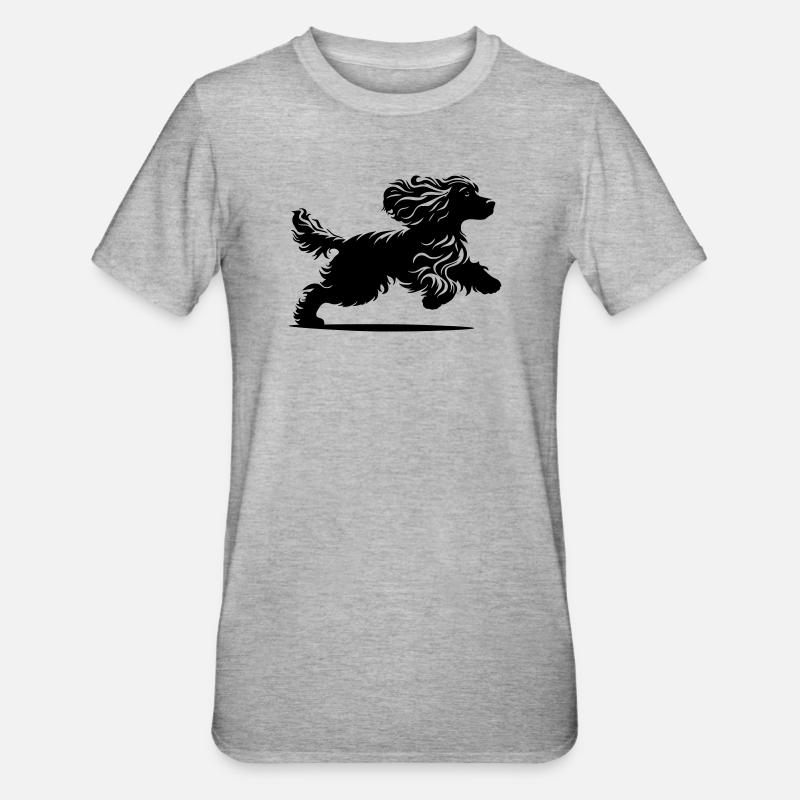 Cocker Spaniel - T-shirt polycoton Unisexe - gris chiné