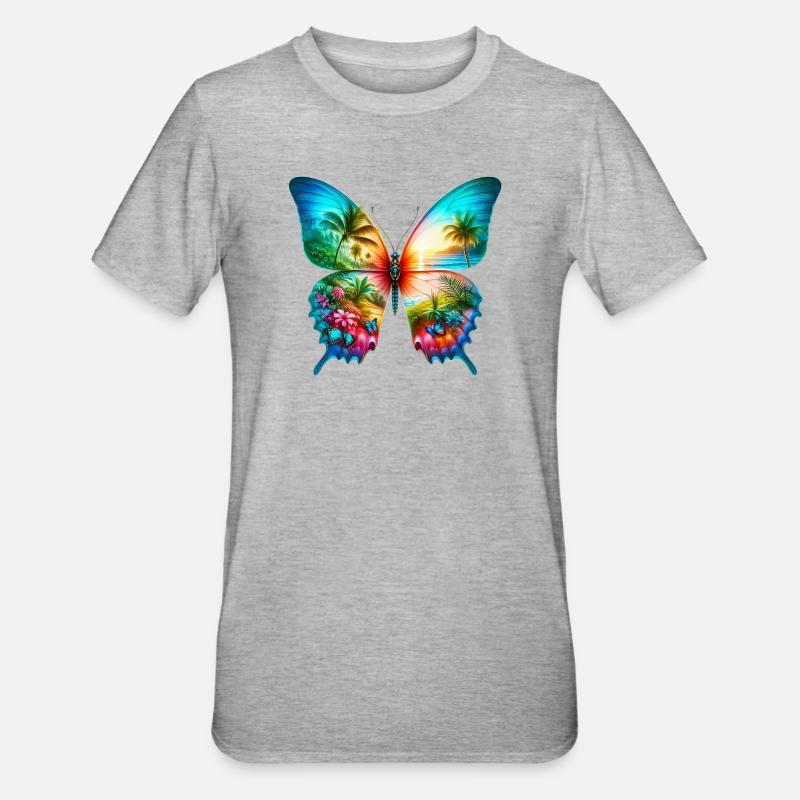 Papillon - T-shirt polycoton Unisexe - gris chiné