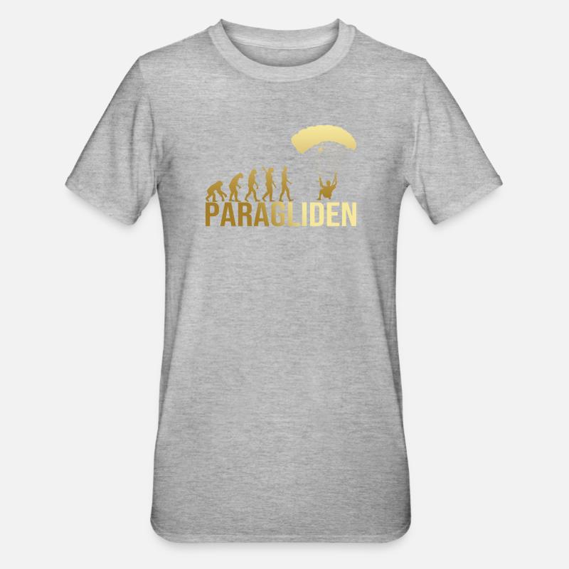 Evolution Paragliden - Unisex Polycotton T-Shirt - Grau meliert