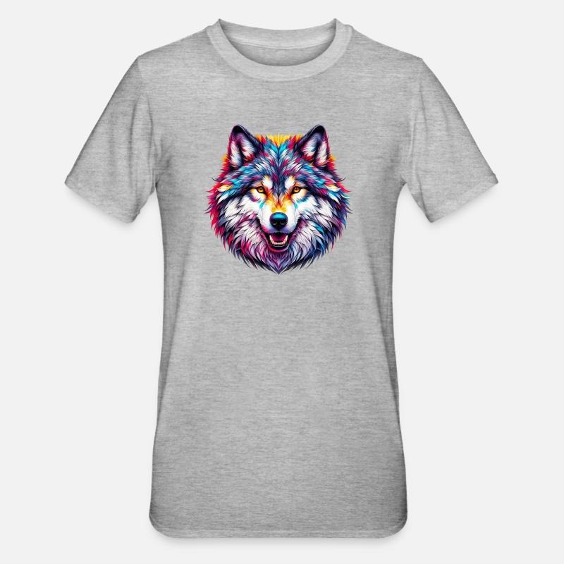 Loup - T-shirt polycoton Unisexe - gris chiné