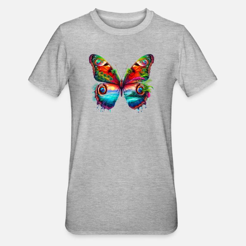 Papillon - T-shirt polycoton Unisexe - gris chiné