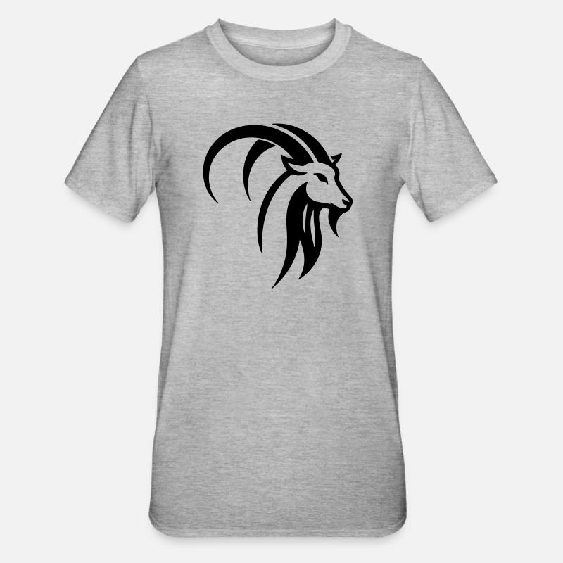 Steinbock - Unisex Polycotton T-Shirt - Grau meliert