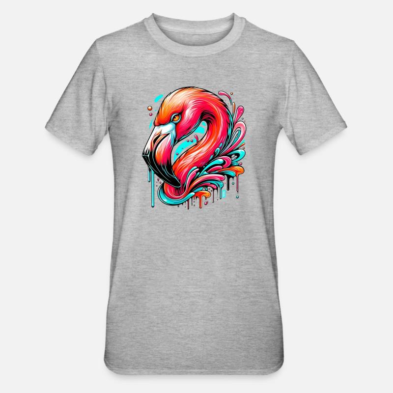 Flamant - T-shirt polycoton Unisexe - gris chiné