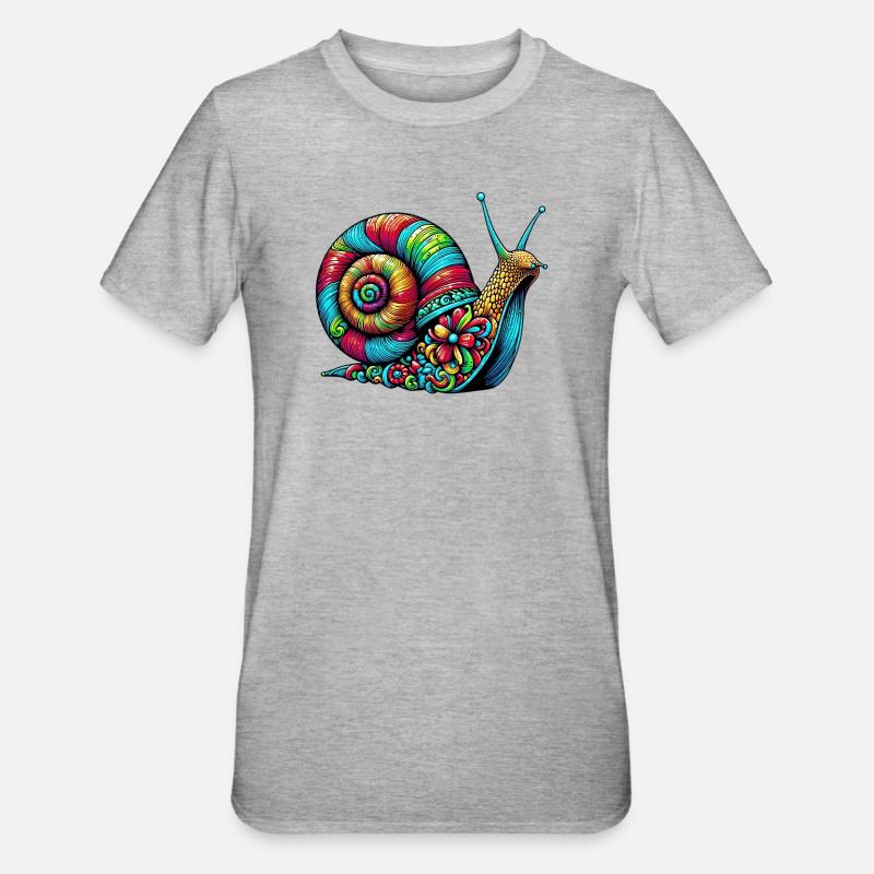 Escargot - T-shirt polycoton Unisexe - gris chiné