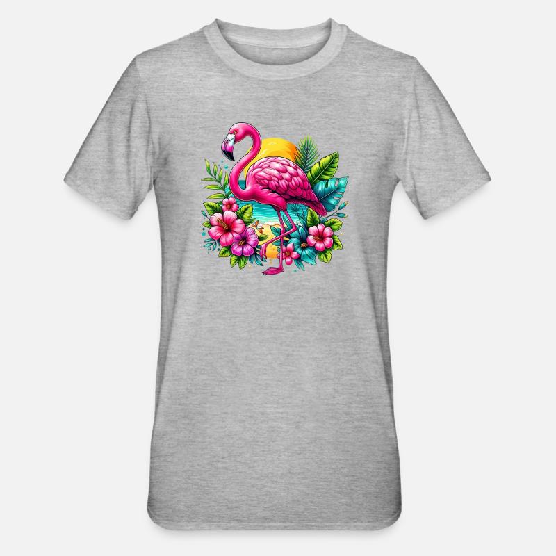 Flamant - T-shirt polycoton Unisexe - gris chiné