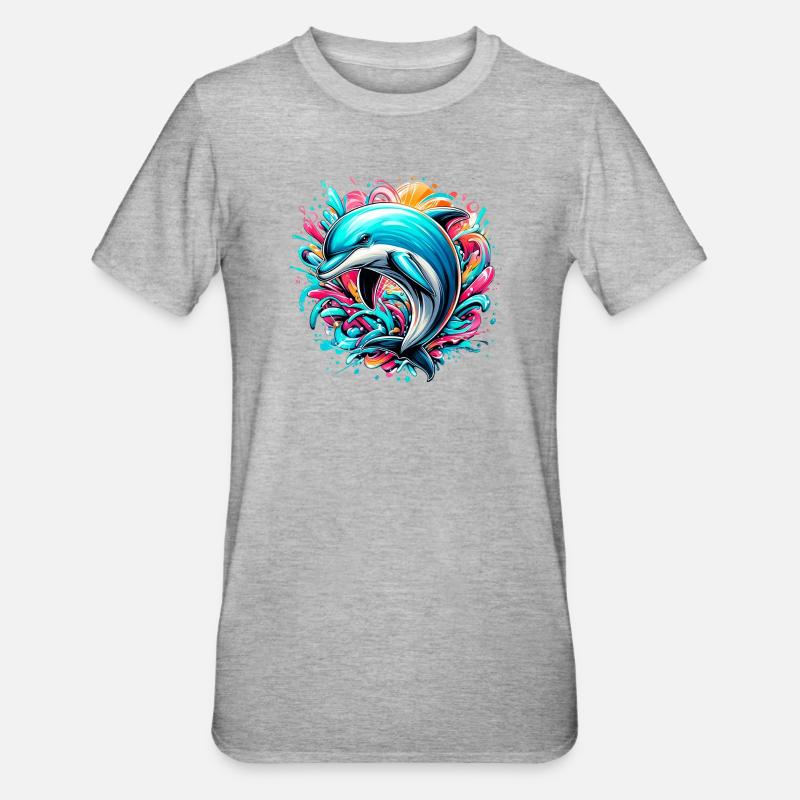Dauphin - T-shirt polycoton Unisexe - gris chiné