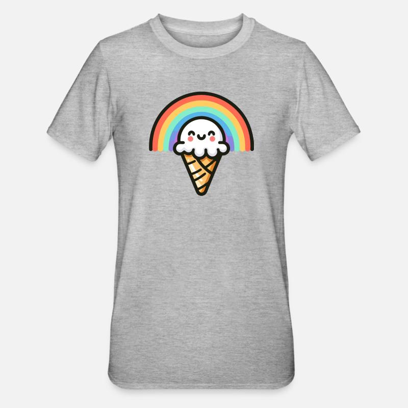 Rainbow Scoop : l’arc le plus doux - T-shirt polycoton Unisexe - gris chiné
