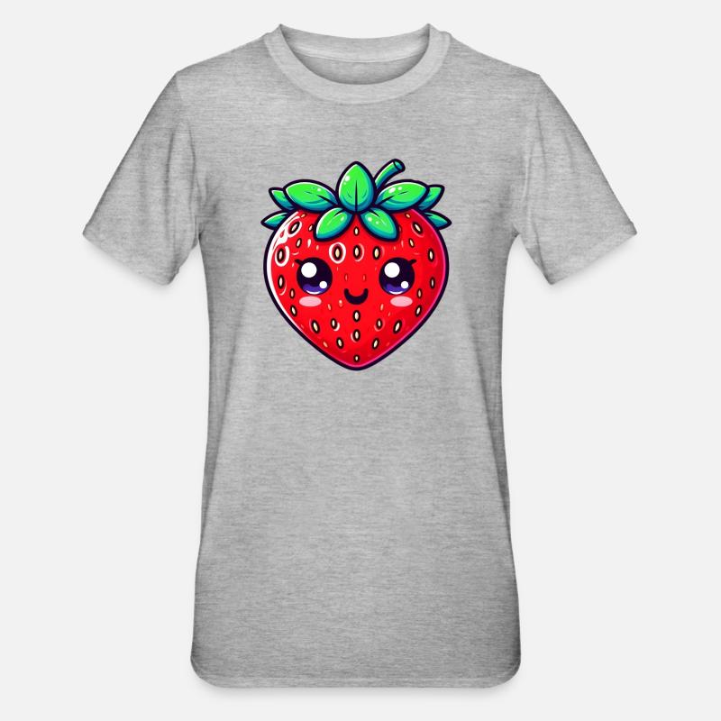 Erdbeer-Erdbeeren - Unisex Polycotton T-Shirt - Grau meliert