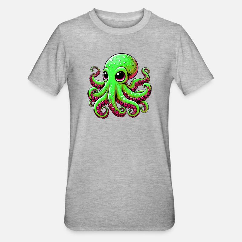 Pieuvre - T-shirt polycoton Unisexe - gris chiné
