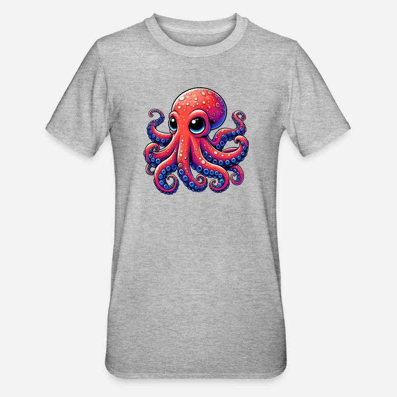 Pieuvre - T-shirt polycoton Unisexe - gris chiné