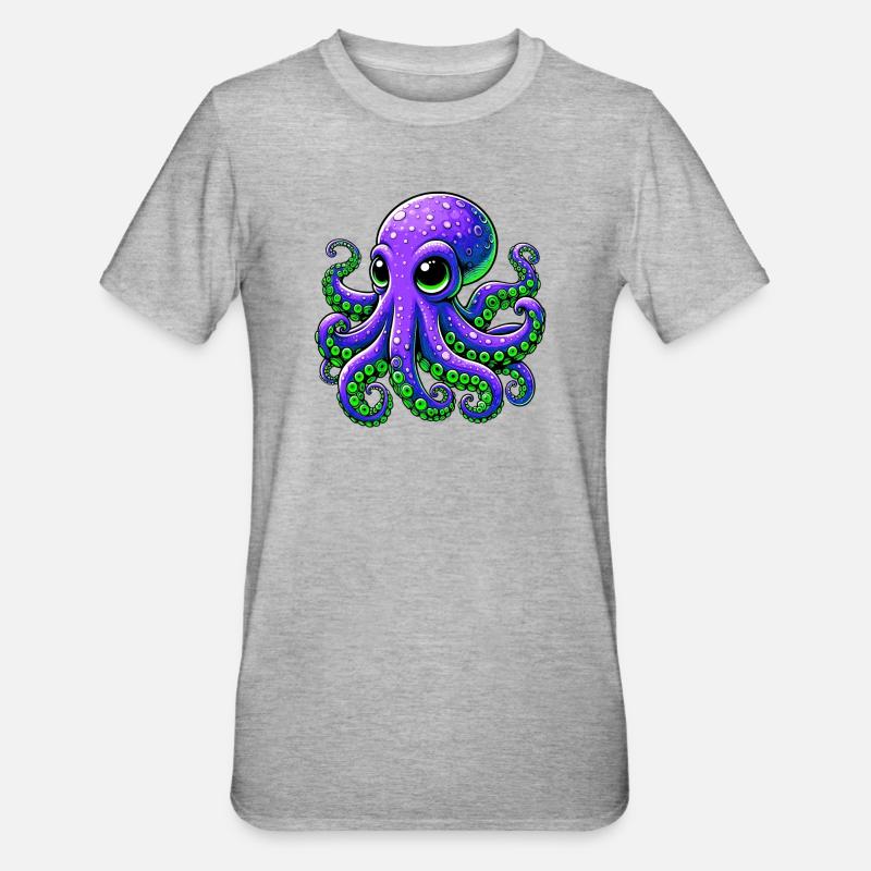 Pieuvre - T-shirt polycoton Unisexe - gris chiné