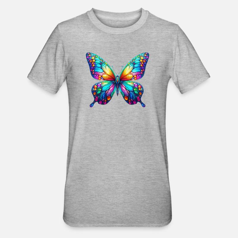 Papillon - T-shirt polycoton Unisexe - gris chiné