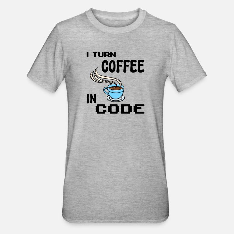 Programmeur de code Scripting Statement Développeur - T-shirt polycoton Unisexe - gris chiné