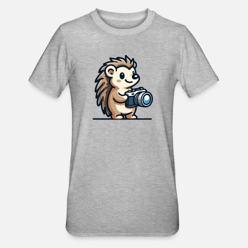Instantané Hérisson : Le copain Shutterbug - T-shirt polycoton Unisexe - gris chiné
