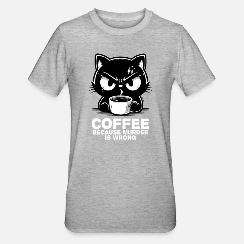 Murder is wrong (dark) - Unisex Polycotton T-Shirt - heather grey