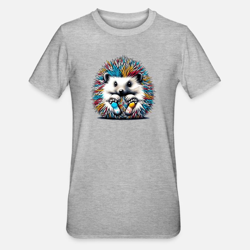 Hérisson - T-shirt polycoton Unisexe - gris chiné