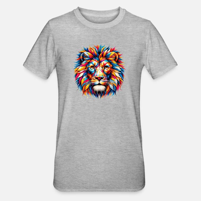 Lion - T-shirt polycoton Unisexe - gris chiné