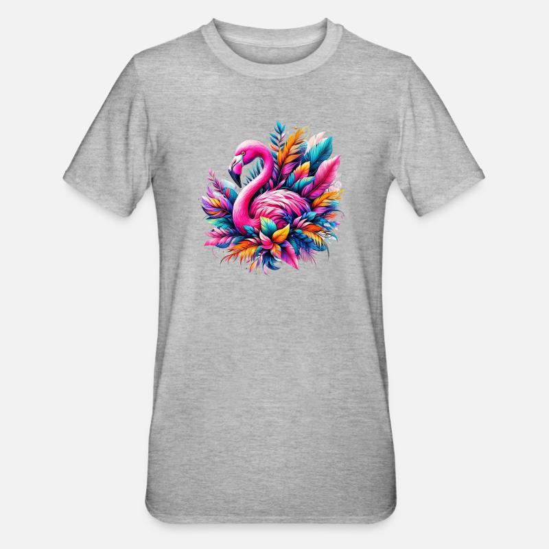 Flamant - T-shirt polycoton Unisexe - gris chiné