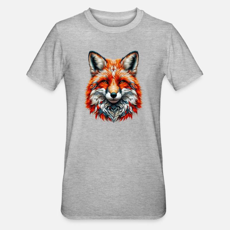 Fuchs - Unisex Polycotton T-Shirt - Grau meliert