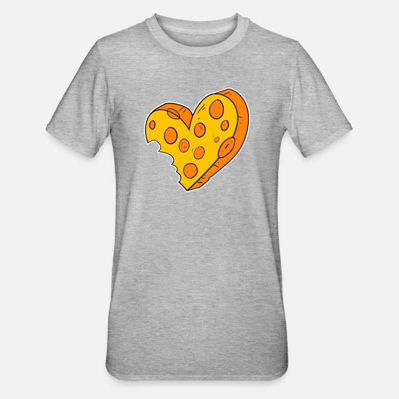 Cœur de fromage - T-shirt polycoton Unisexe - gris chiné
