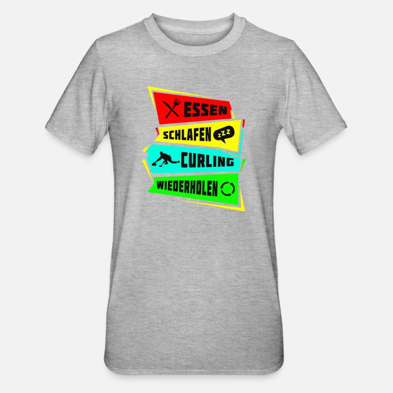 Manger dormir Curling Répéter - T-shirt polycoton Unisexe - gris chiné
