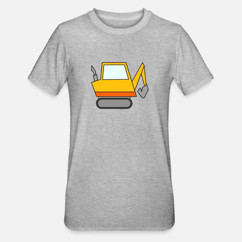 Bagger Baustelle Baggerfahrer - Unisex Polycotton T-Shirt - Grau meliert