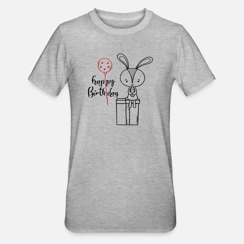 Happy Birthday - Unisex Polycotton T-Shirt - heather grey