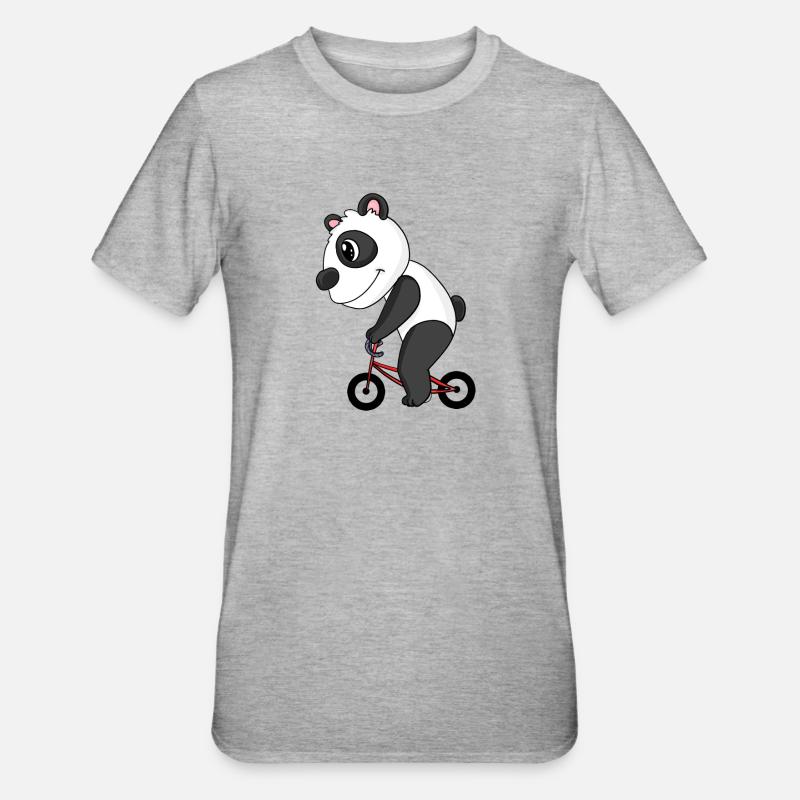 Vélo Panda - T-shirt polycoton Unisexe - gris chiné