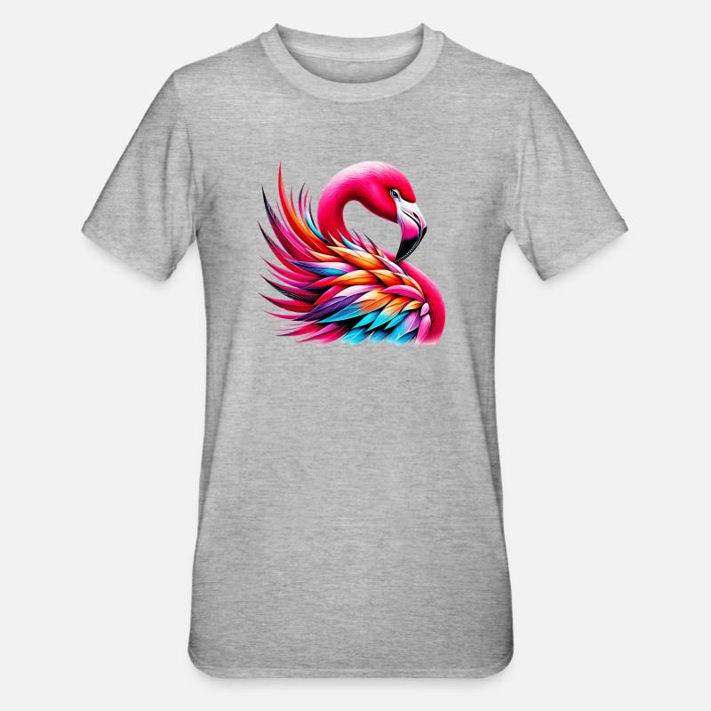 Flamant - T-shirt polycoton Unisexe - gris chiné