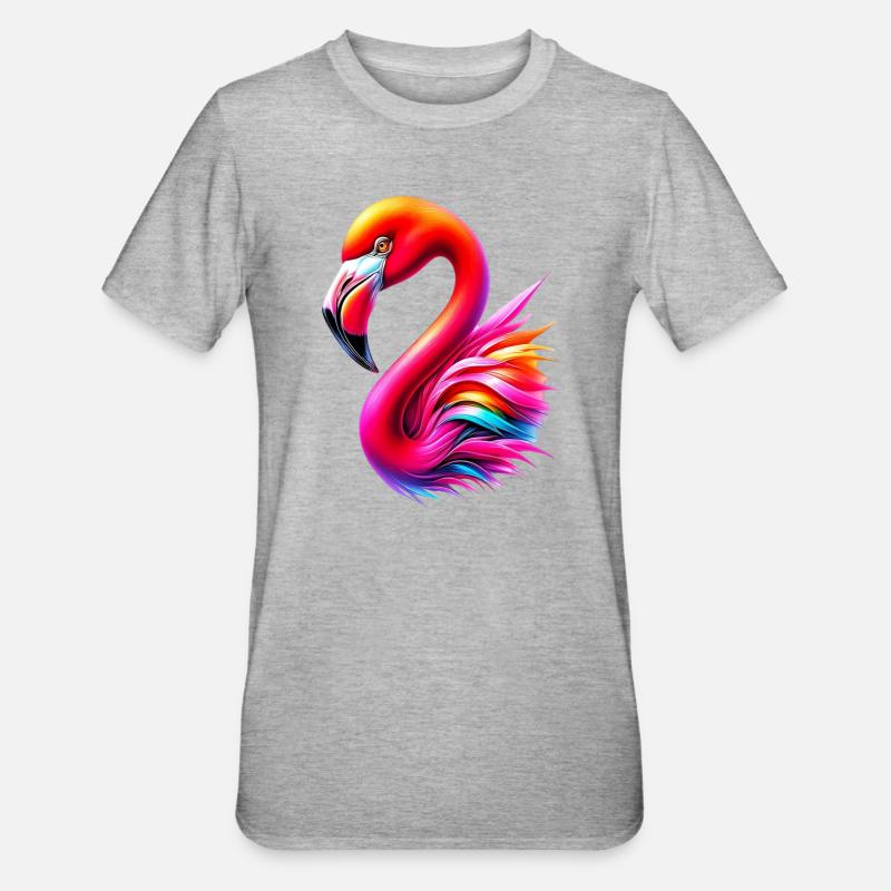 Flamant - T-shirt polycoton Unisexe - gris chiné