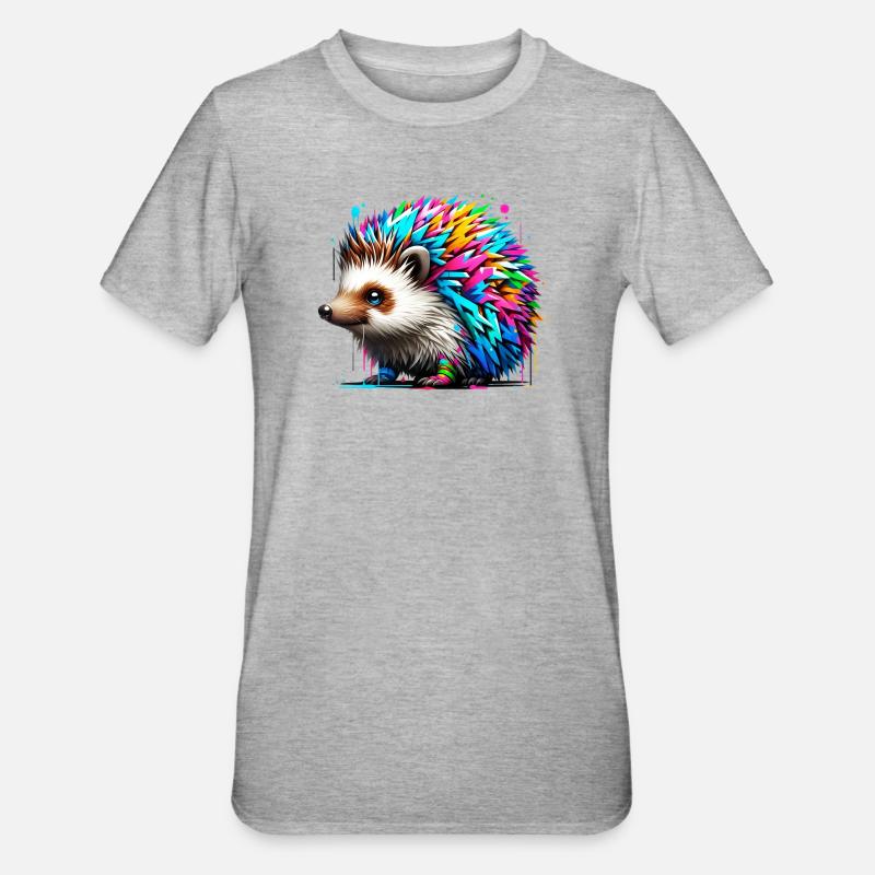 Hérisson - T-shirt polycoton Unisexe - gris chiné