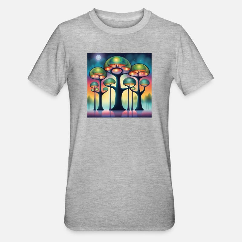 Hundertwasser Bäume - Unisex Polycotton T-Shirt - Grau meliert
