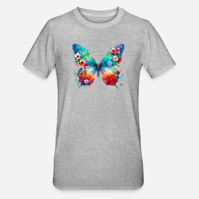 Papillon - T-shirt polycoton Unisexe - gris chiné