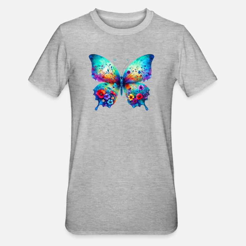 Papillon - T-shirt polycoton Unisexe - gris chiné