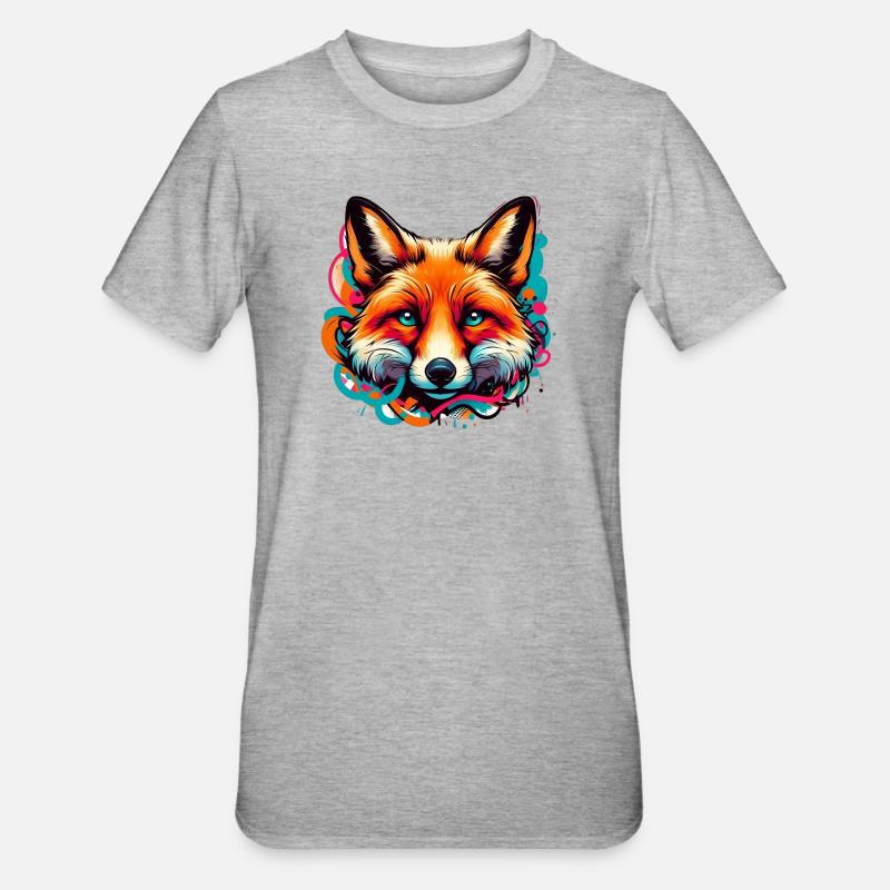 Fuchs - Unisex Polycotton T-Shirt - Grau meliert