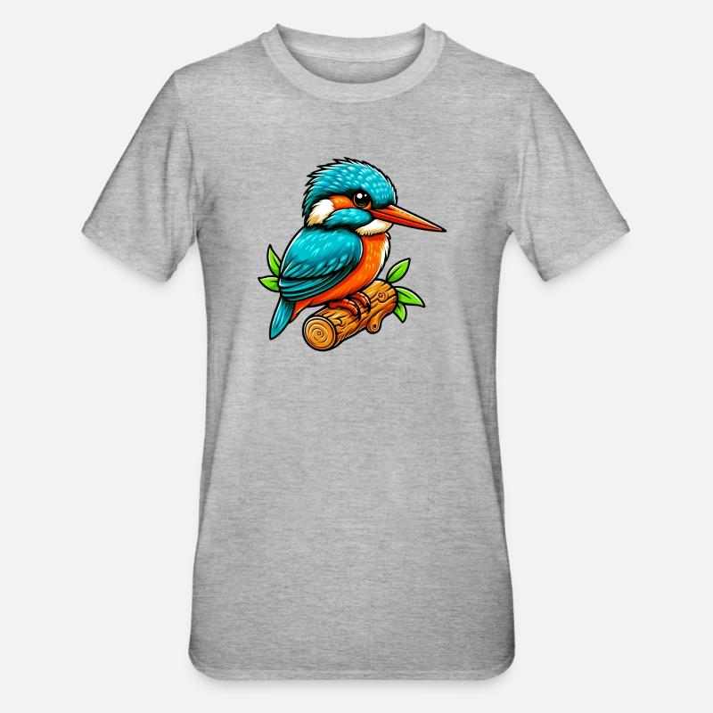 Eisvogel - Unisex Polycotton T-Shirt - Grau meliert