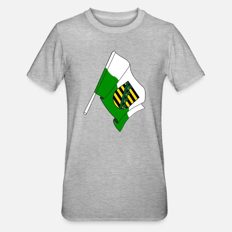 Drapeau Saxe - T-shirt polycoton Unisexe - gris chiné