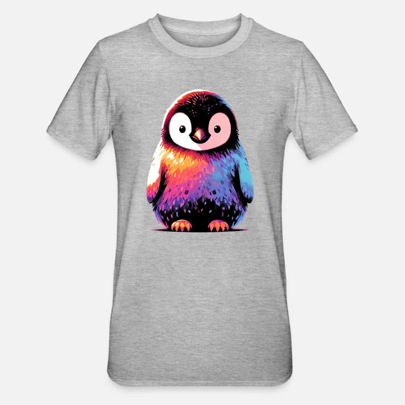 Pinguin - Unisex Polycotton T-Shirt - Grau meliert