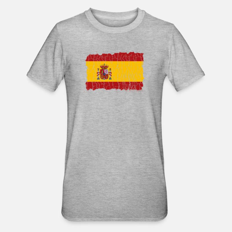 Espagne Drapeau Espania - T-shirt polycoton Unisexe - gris chiné
