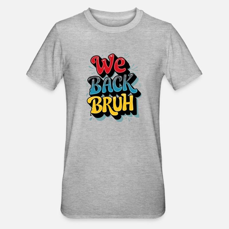 Fröhliches Retro-Textdesign - Unisex Polycotton T-Shirt - Grau meliert
